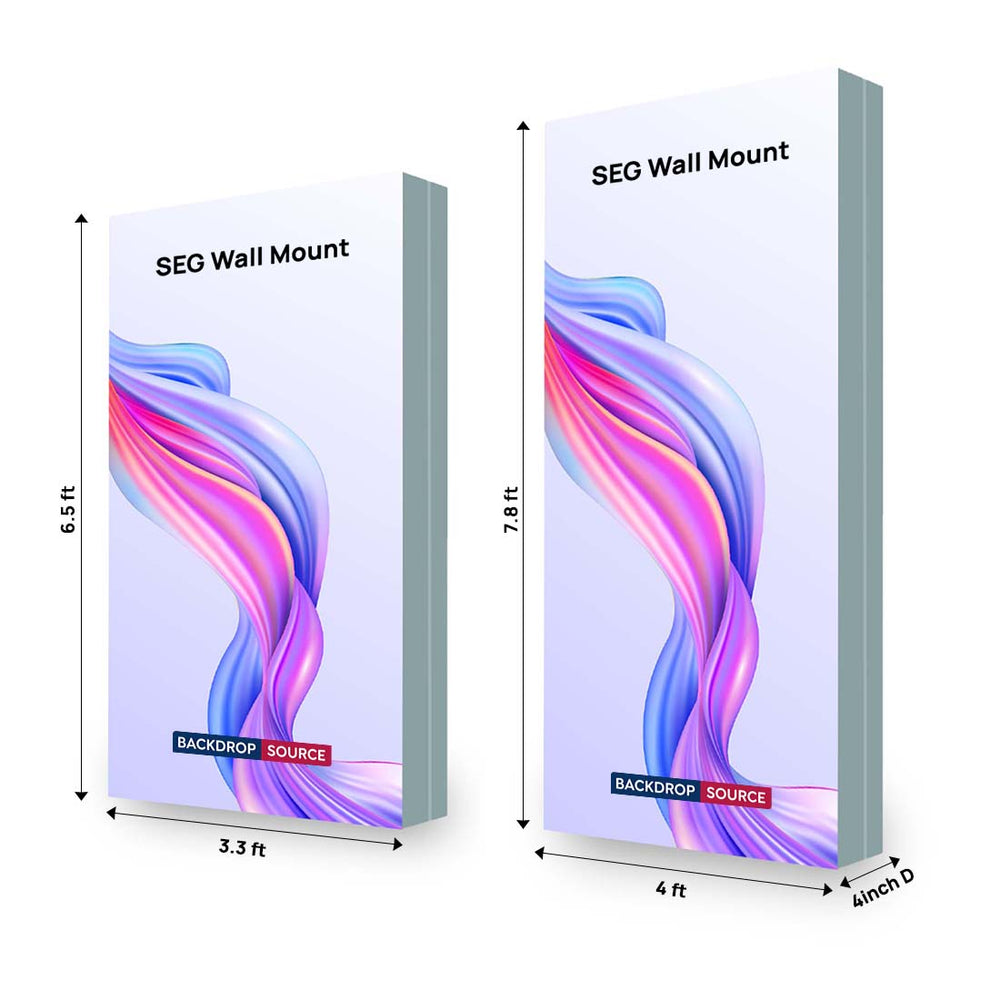 Non-Backlit Wall-Mounted SEG Fabric display - 100mm Depth