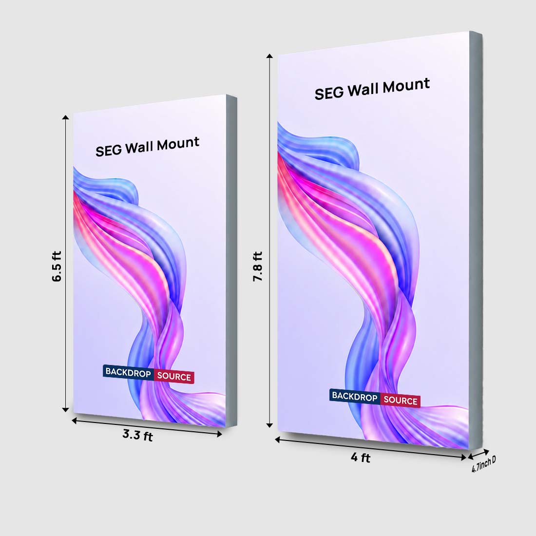 Non-Backlit Wall-Mounted SEG Fabric display - 120mm Depth