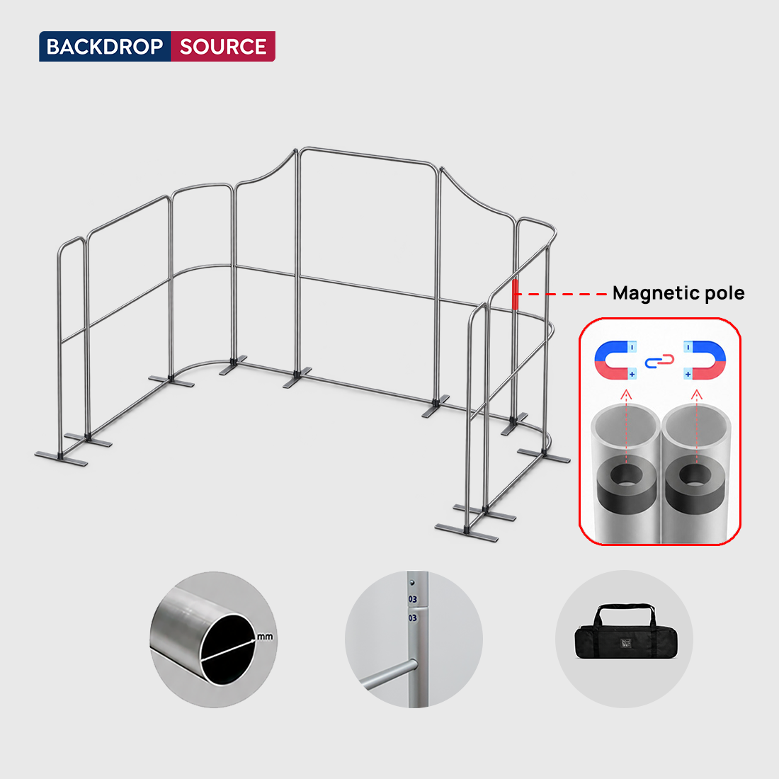 Magnetic Fabric Booth Display - Model 2 (5m x 3m)