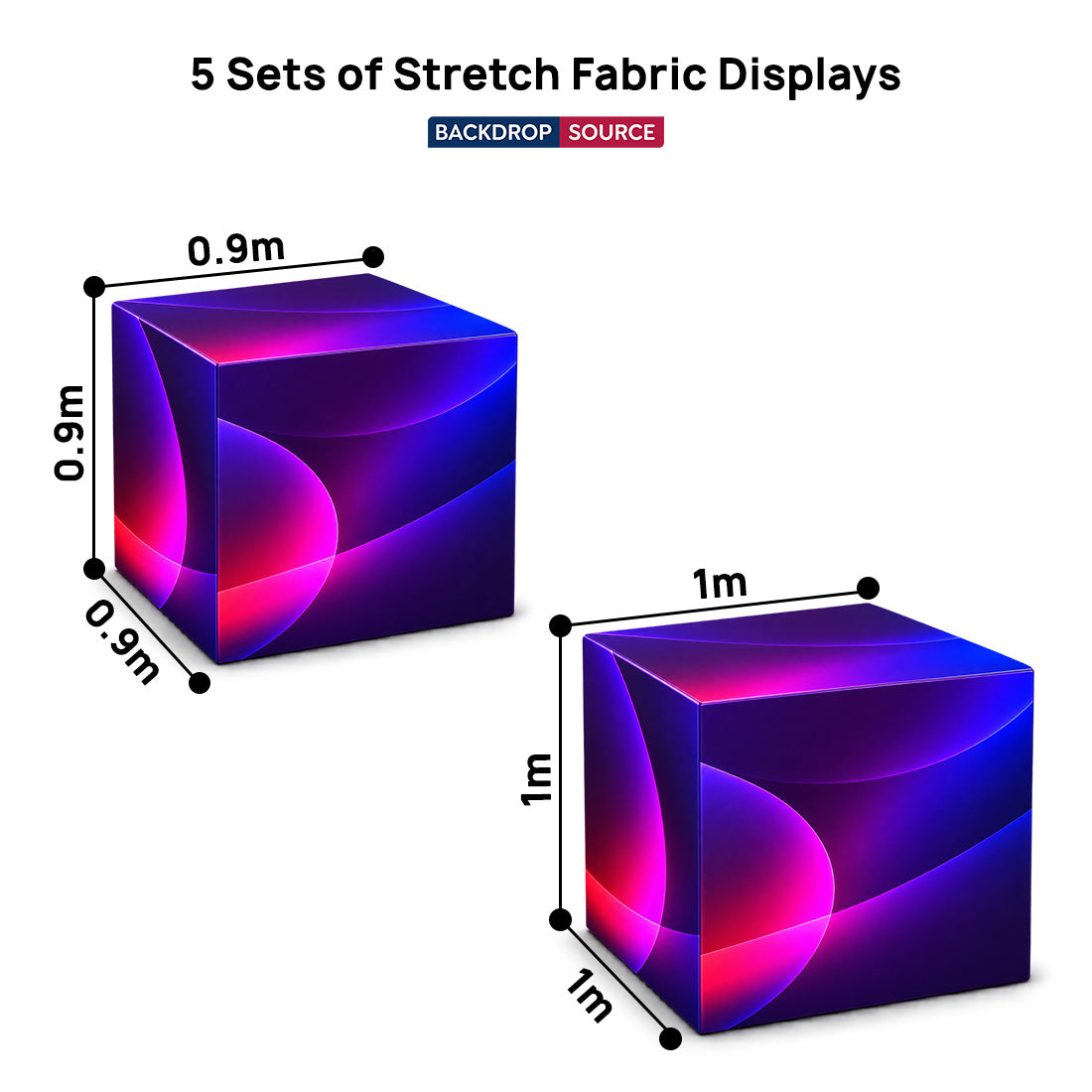 5 Sets of Stretch Fabric Displays for Product Showcase