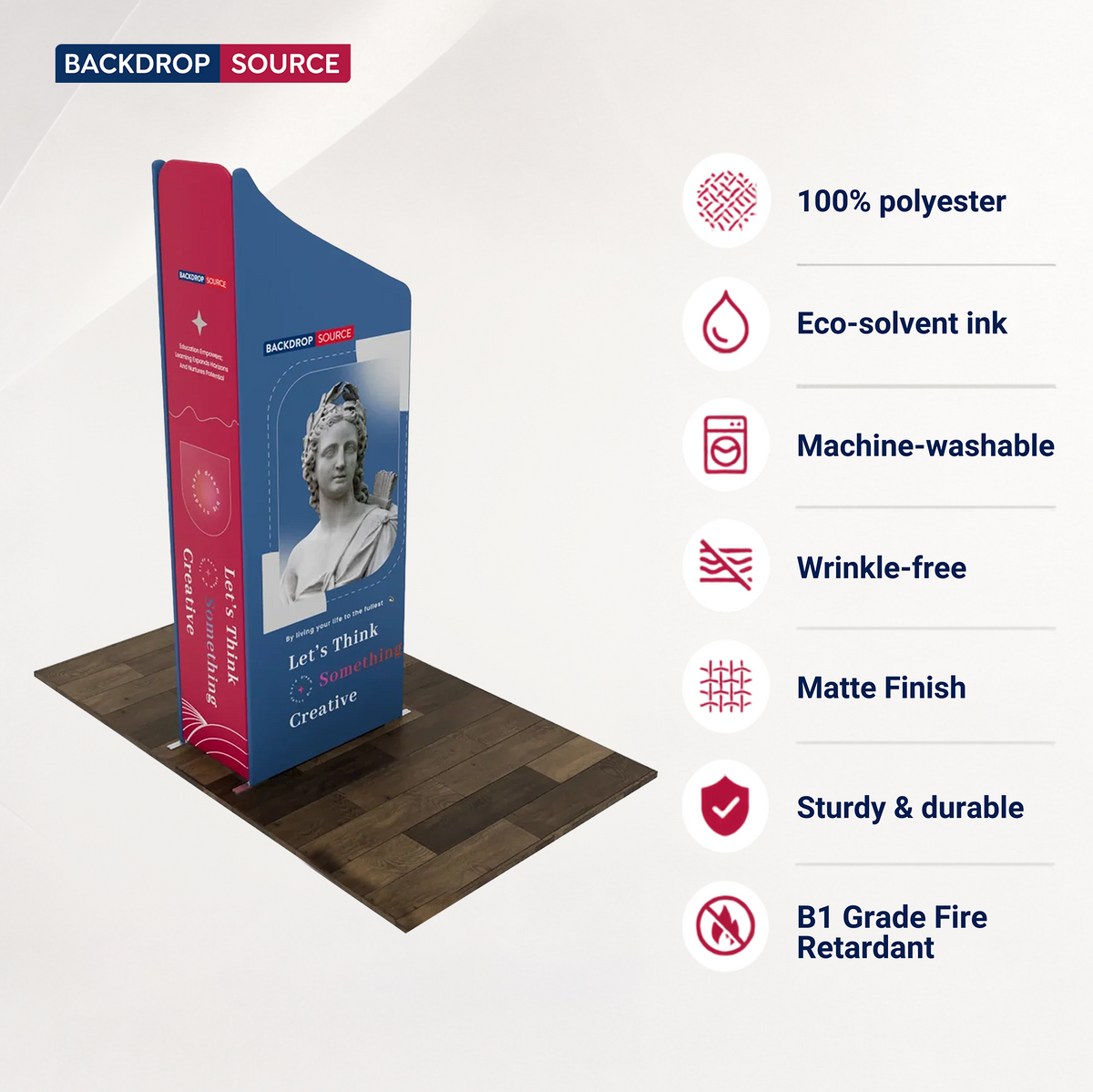 2x2m Magnetic Fabric Backwall with Full-Face Graphic