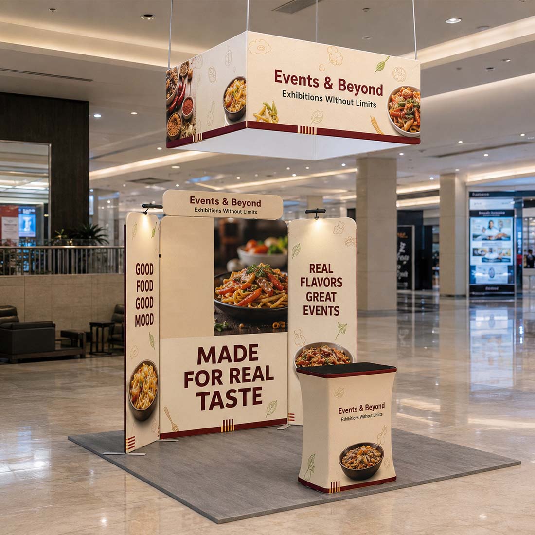 3x3m Magnetic Booth Kit with Hanging Banner & Counter