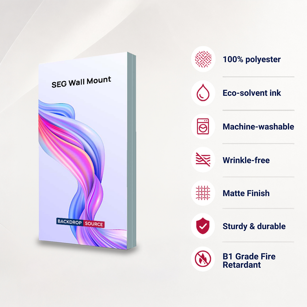 Wall-Mounted SEG Fabric display - 60mm Depth