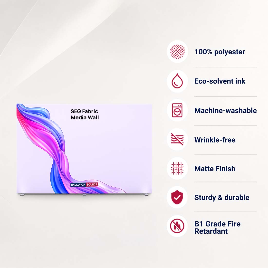 SEG Fabric Media Wall 4m W x 2.5m H