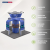 6x6m Island Booth with TV Arches, Cubic Tower & 12 Shelves