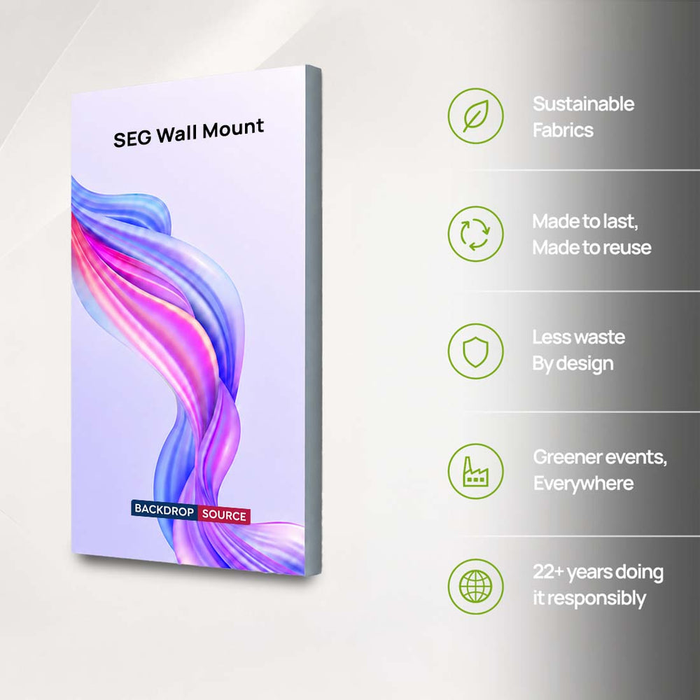 Non-Backlit Wall-Mounted SEG Fabric display - 120mm Depth