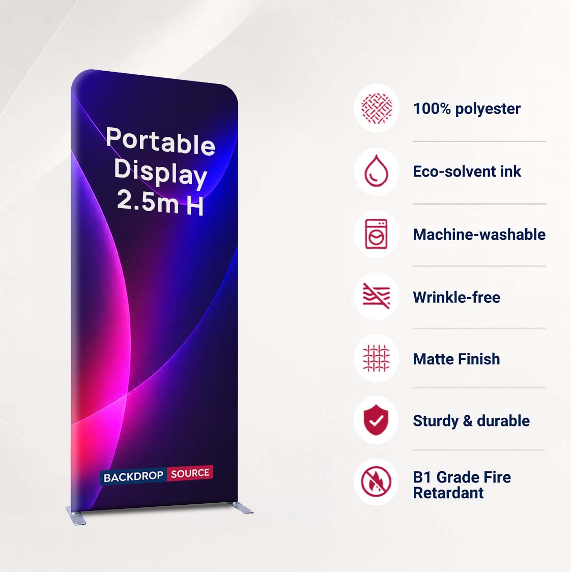 Portable 2.5m High Fabric Exhibit Display