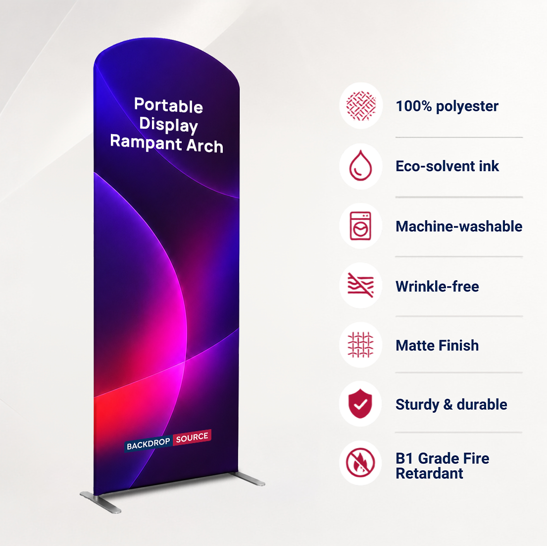 Portable Rampant Arch Fabric Exhibit Display