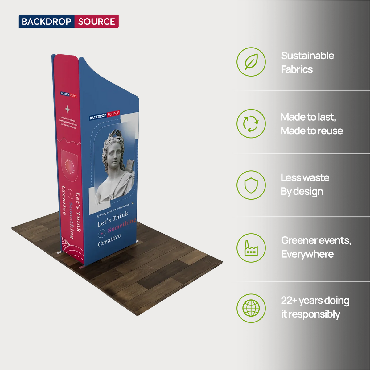 2x2m Magnetic Fabric Backwall with Full-Face Graphic