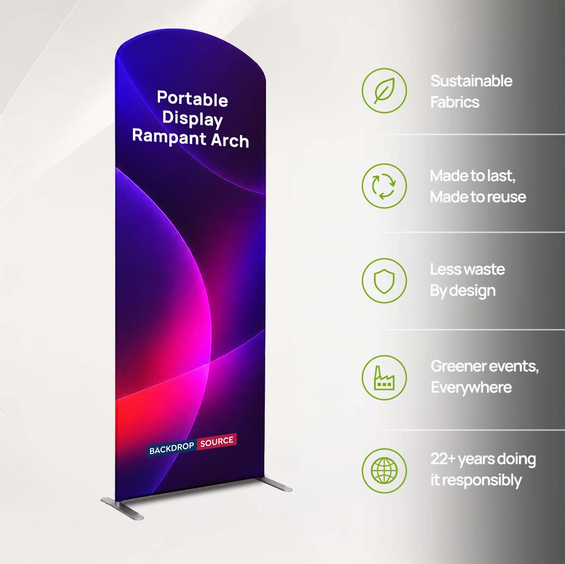 Portable Rampant Arch Fabric Exhibit Display