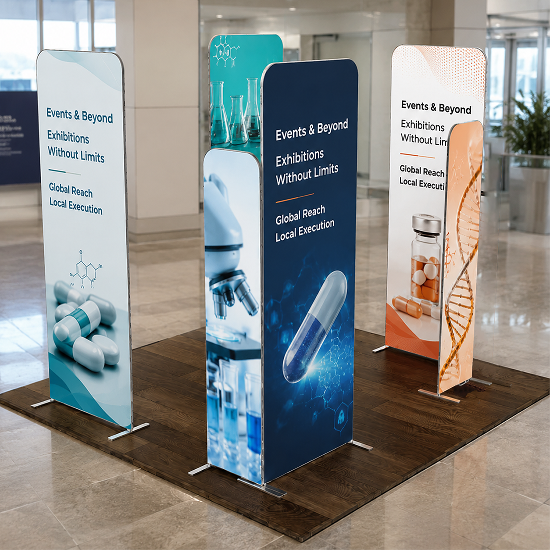 3x3m Magnetic Fabric Booth Wall with 8 Panels