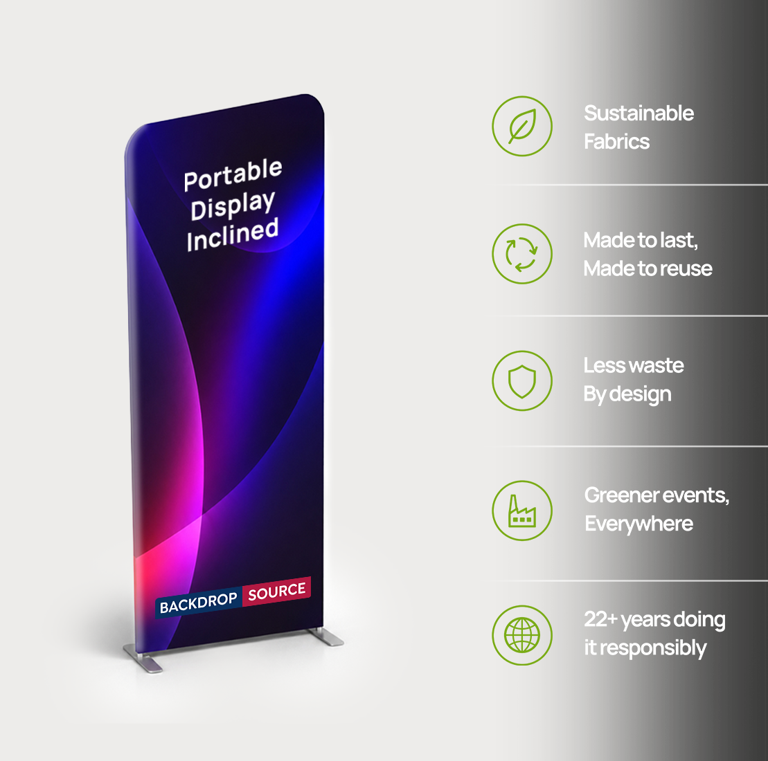 Portable Inclined Fabric Exhibit Display