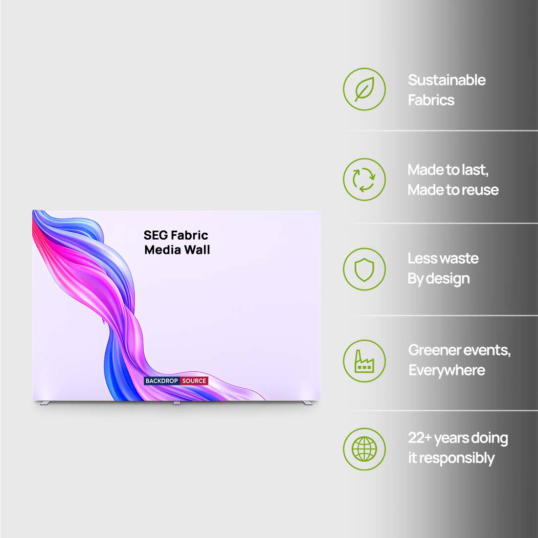 SEG Fabric Media Wall 4m W x 2.5m H