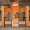 6x6m Booth Kit with 3D Wall Boxes, Curved Panels & Counter