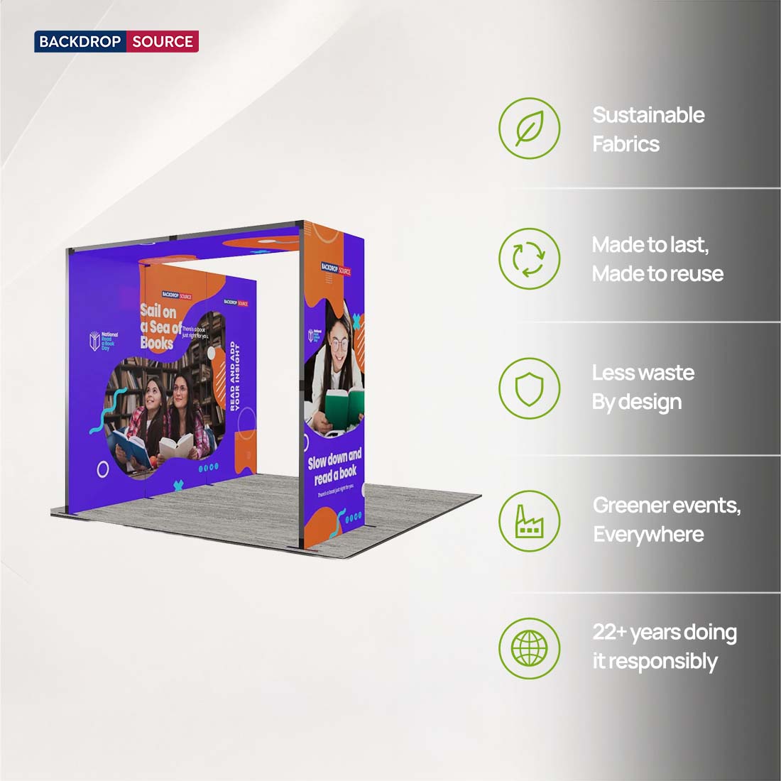 3m Folding SEG Booth Kit with 3-Panel Backwall & L-Arch