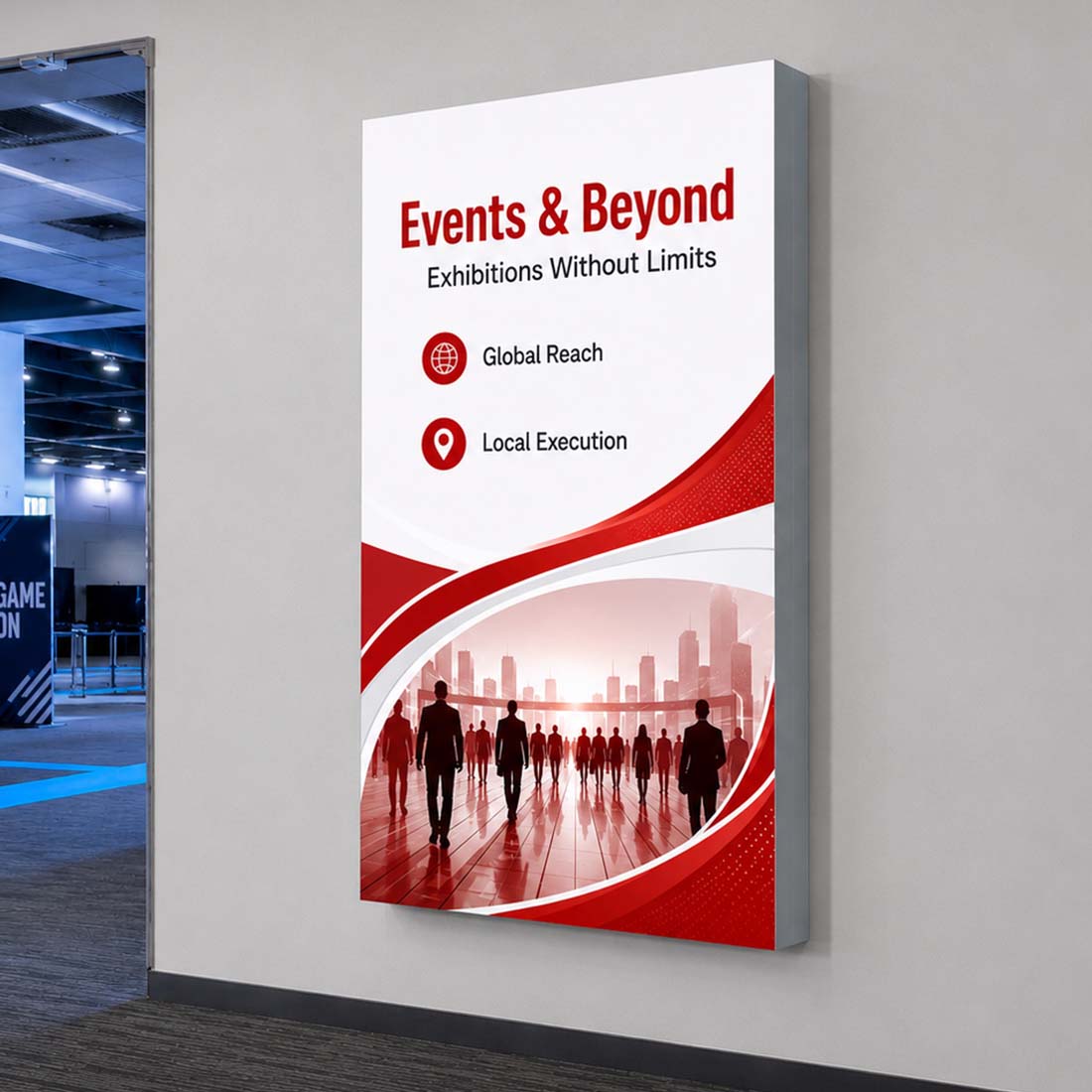 Non-Backlit Wall-Mounted SEG Fabric display - 80mm Depth