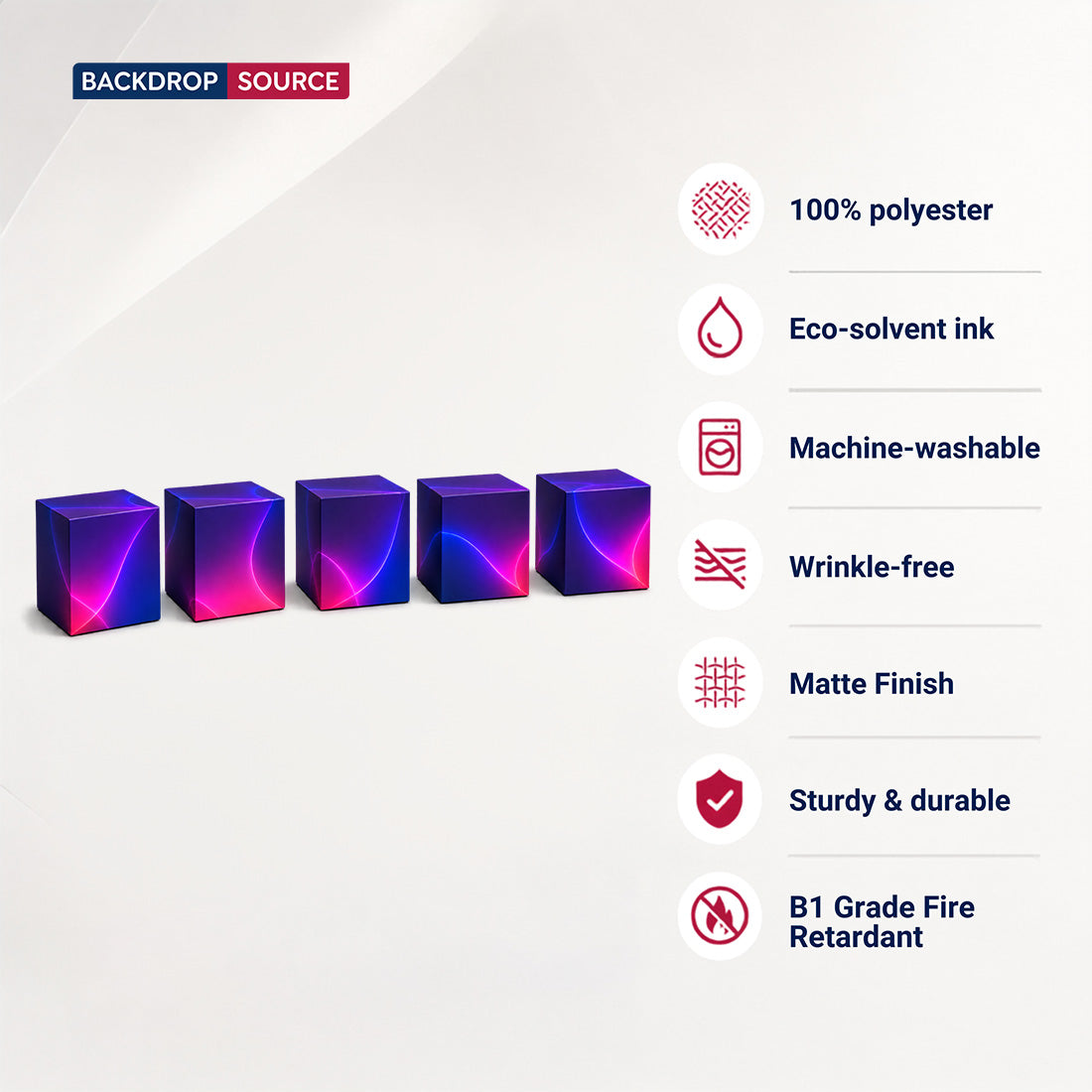 5 Sets of Stretch Fabric Displays for Product Showcase