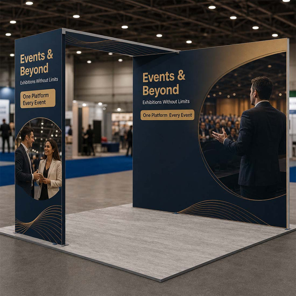 3m Folding SEG Booth Kit with 3-Panel Backwall & L-Arch