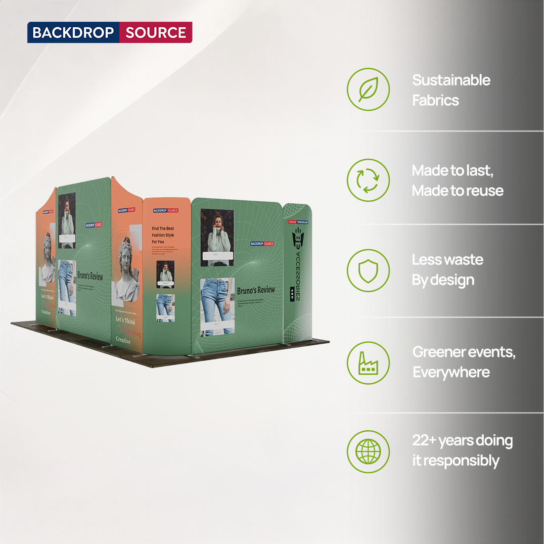 Magnetic Fabric Booth Display - Model 2 (5m x 3m)