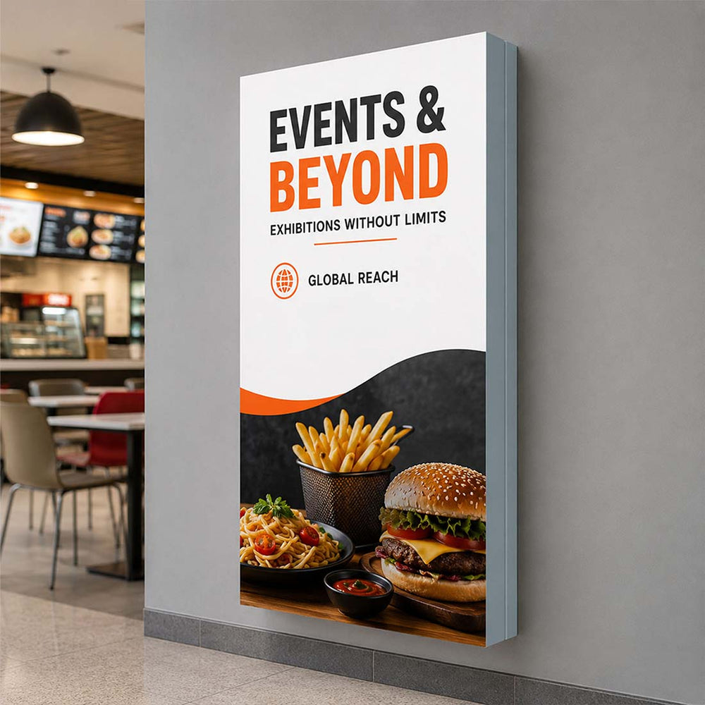 Non-Backlit Wall-Mounted SEG Fabric display - 100mm Depth