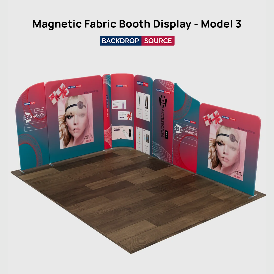 5x4m Magnetic Fabric Booth Wall with Modular Panels