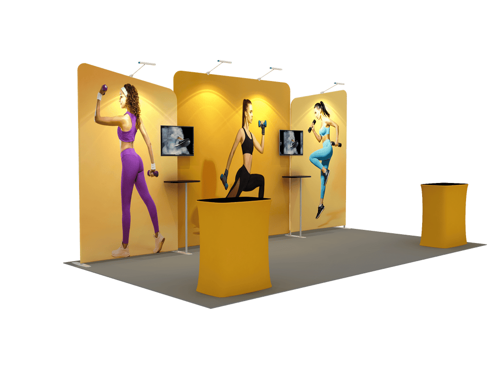 6x3m Booth Kit with Straight Centre Wall & Inclined Side Walls