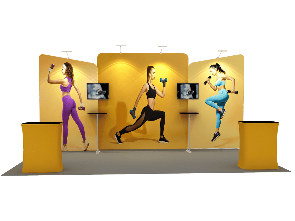 6x3m Booth Kit with Straight Centre Wall & Inclined Side Walls