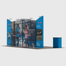 6x3m Booth Kit with Four Inclined Walls & 2 Counters