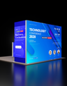 3m Backlit SEG Booth Kit with 2 Sidewalls & Lightbox Counter
