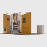 6x3m Booth Kit with Curved Centre Wall & Inclined Side Walls