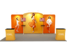 6x3m Booth Kit with Curved Centre Wall & Straight Side Walls