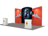 6x3m Booth Kit with Curved Centre Wall & Inclined Side Walls