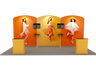 6x3m Booth Kit with Three Curved Arch Walls & 2 Counters