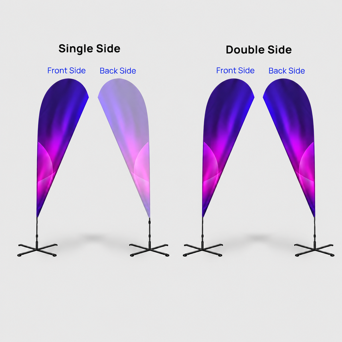 Duplex Printing Teardrop Advertising Flag