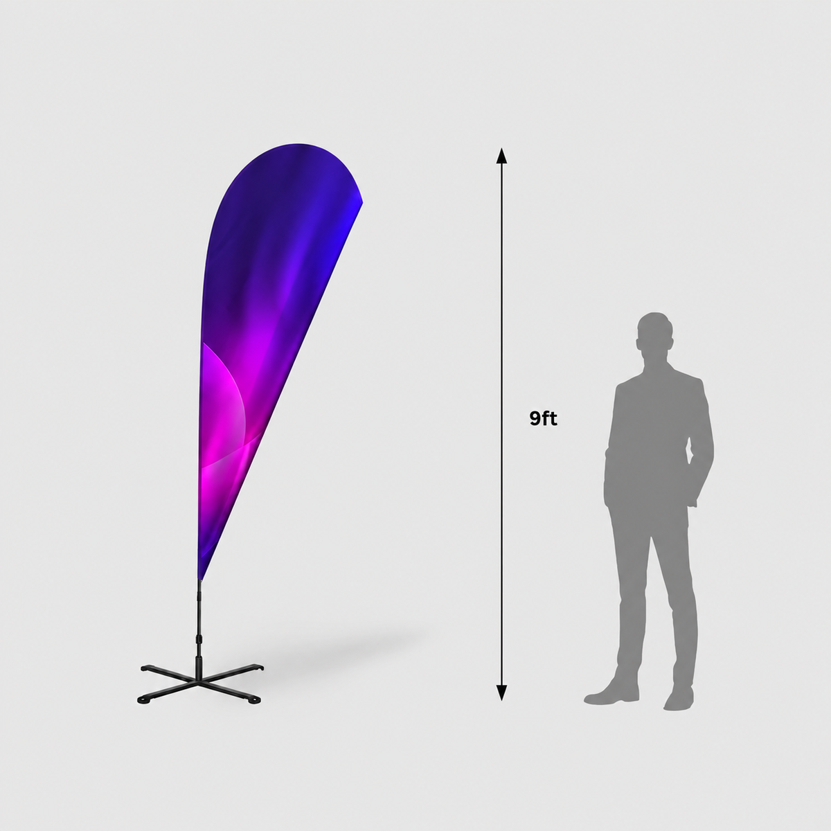 Duplex Printing Teardrop Advertising Flag