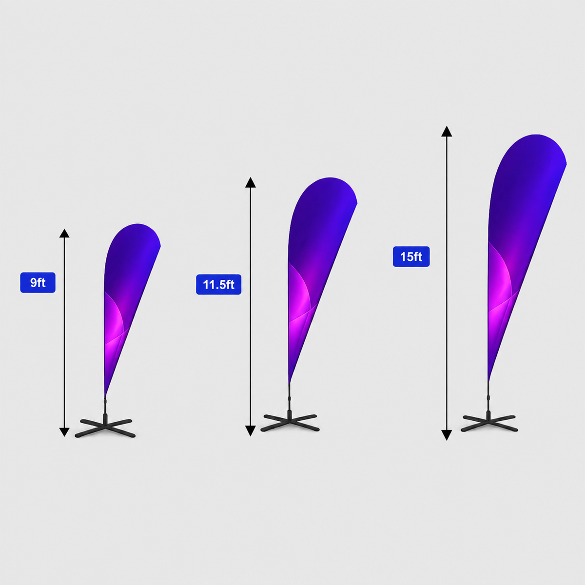 Duplex Printing Teardrop Advertising Flag