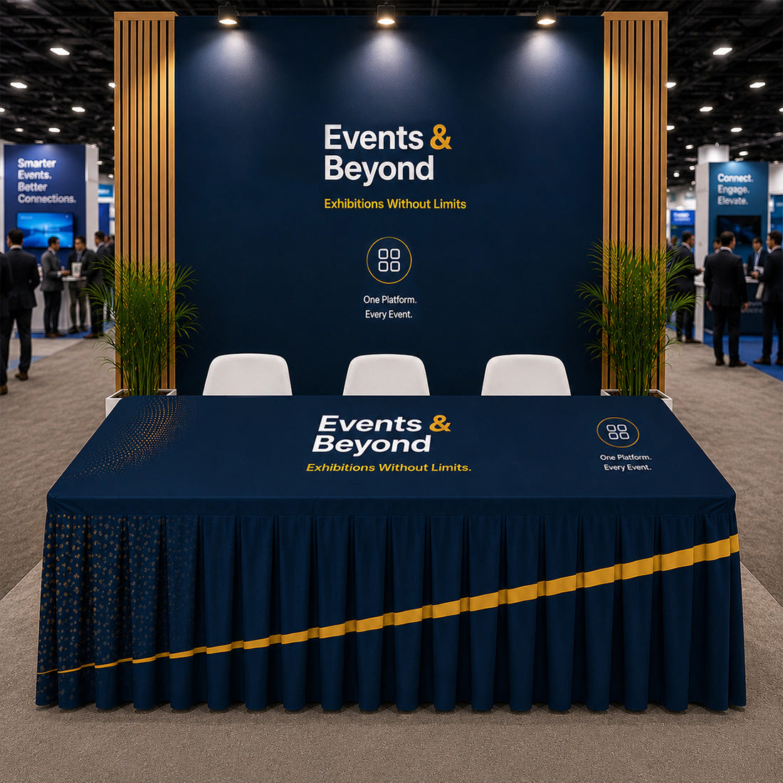 Custom Fitted Table Skirts with Top
