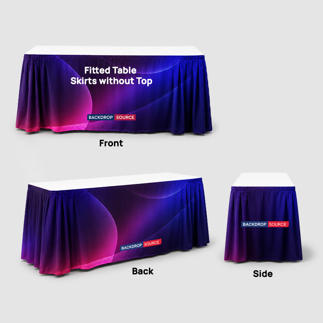 Custom Fitted Table Skirts without Top
