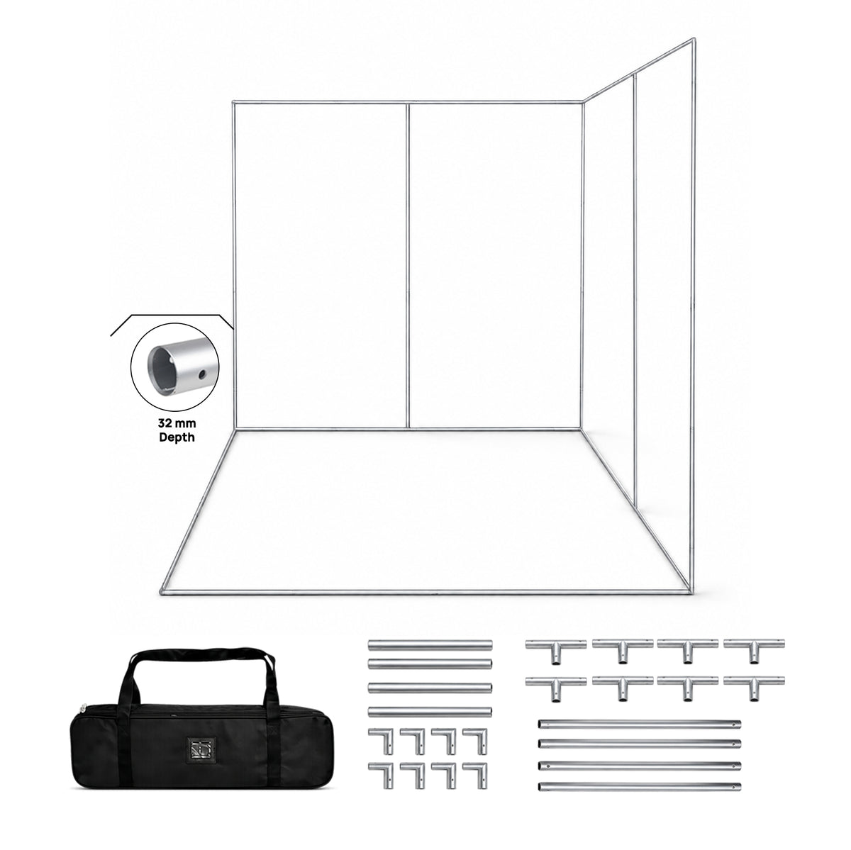 Custom Printed Trade Show Corner Booth (2 Walls)