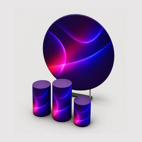 Customized Round Backdrop Kits with Counter for Birthday Parties & Events