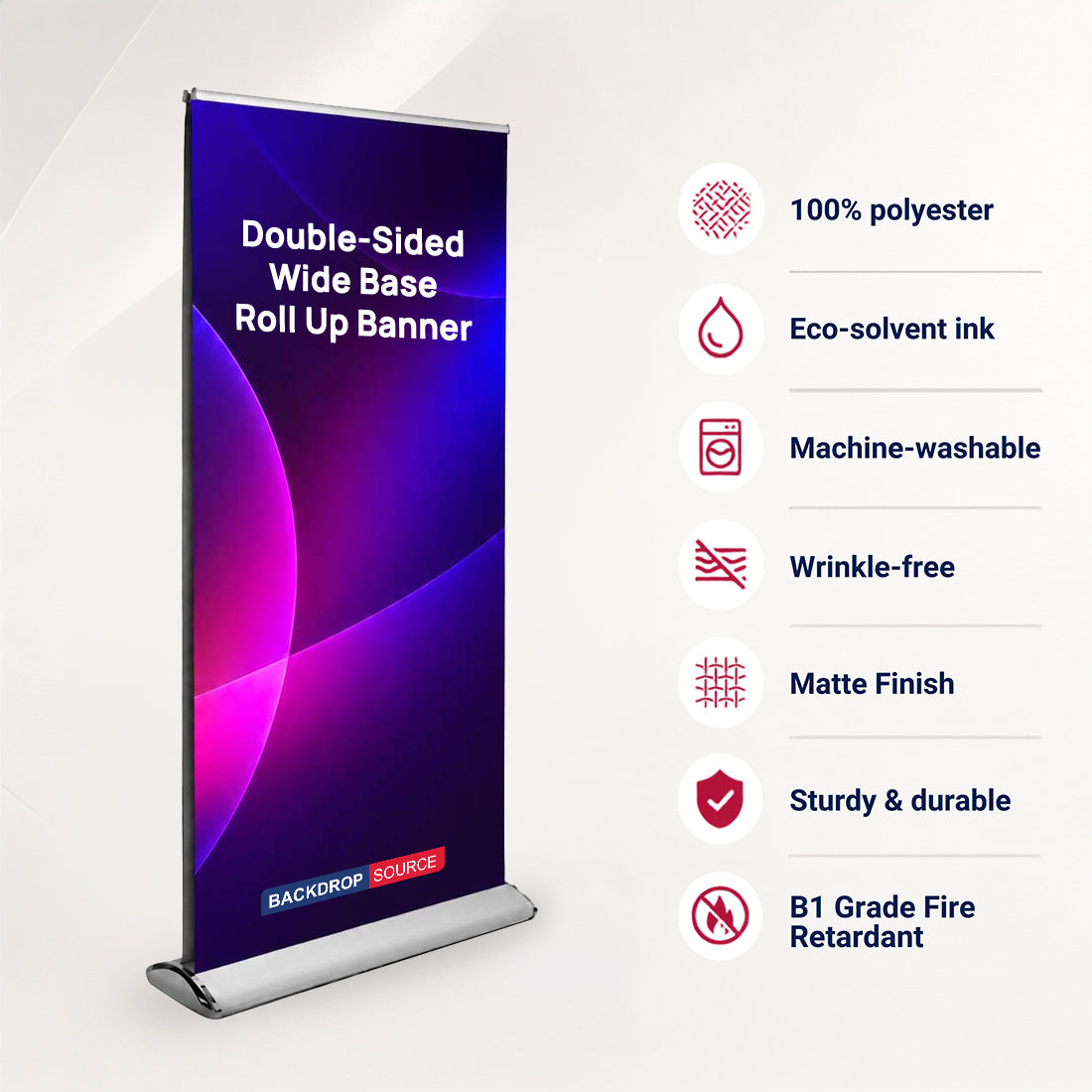 Double-screen wide base Roll Up Banner