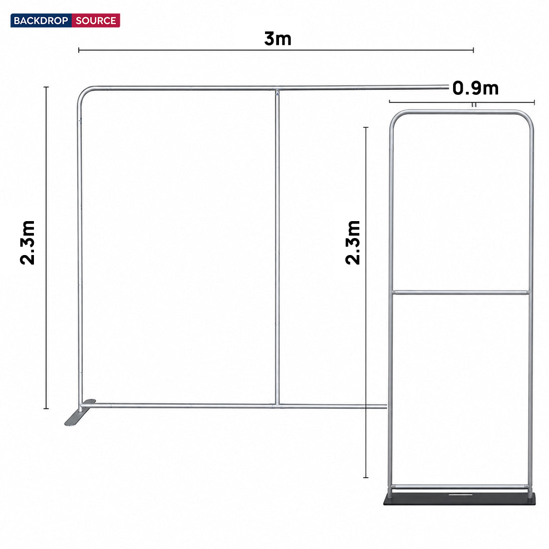 EZ Exhibit Essentials: 3mx3m Booth Kit with Backwall and Banner Stand