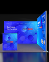 3m Backlit SEG L-Shape Booth Kit with Lightbox Counter