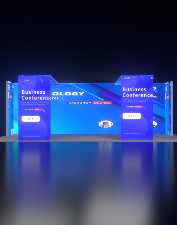 Backlit SEG Booth Kit with Twin L-Arches & 2 Sidewalls