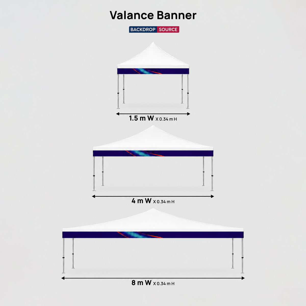Fabric Canopy Tent Valance Banner