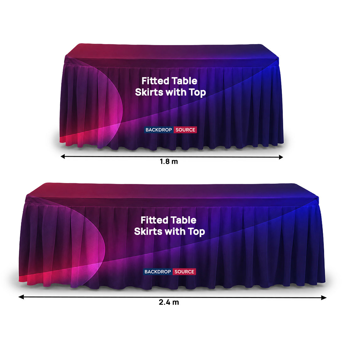 Custom Fitted Table Skirts with Top