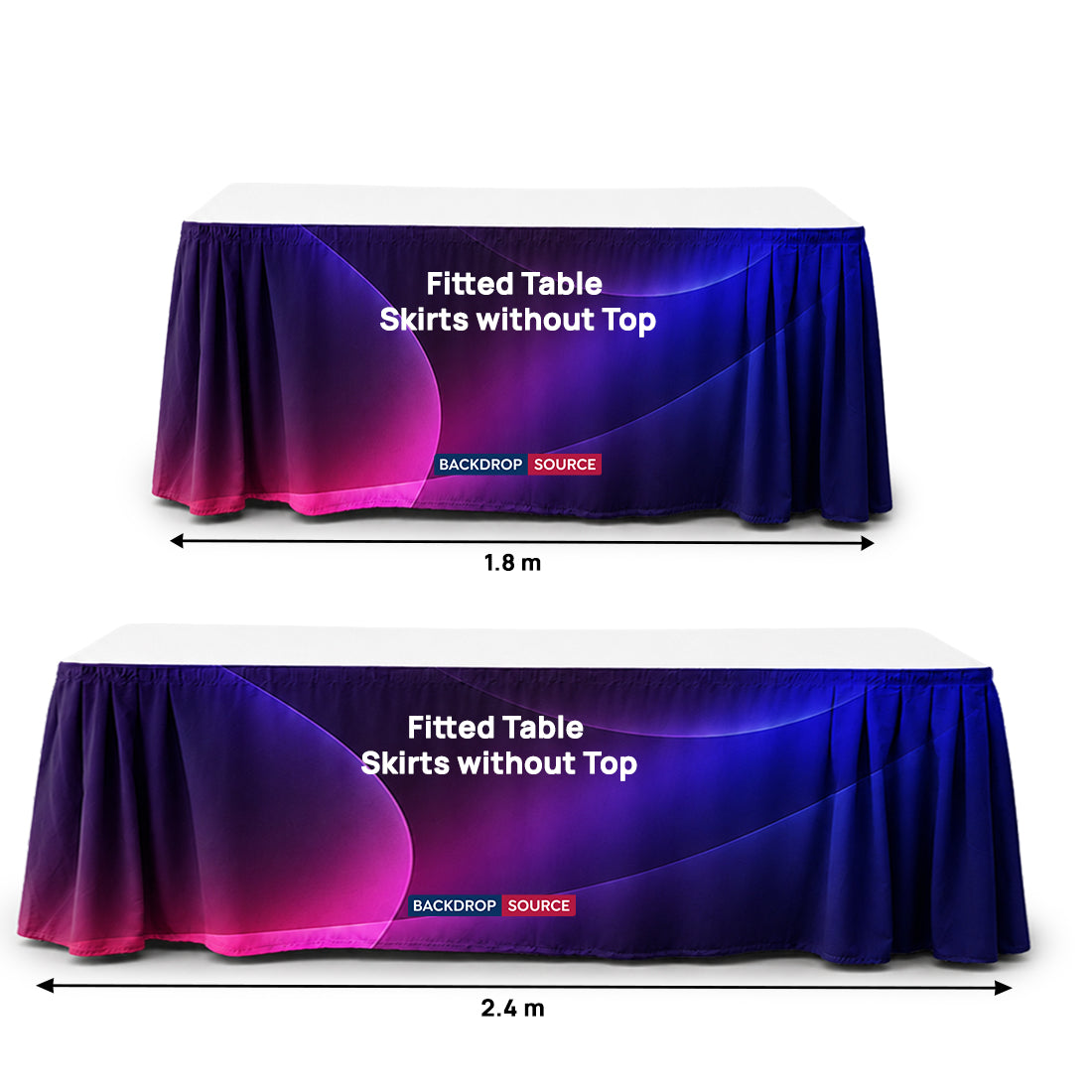 Custom Fitted Table Skirts without Top
