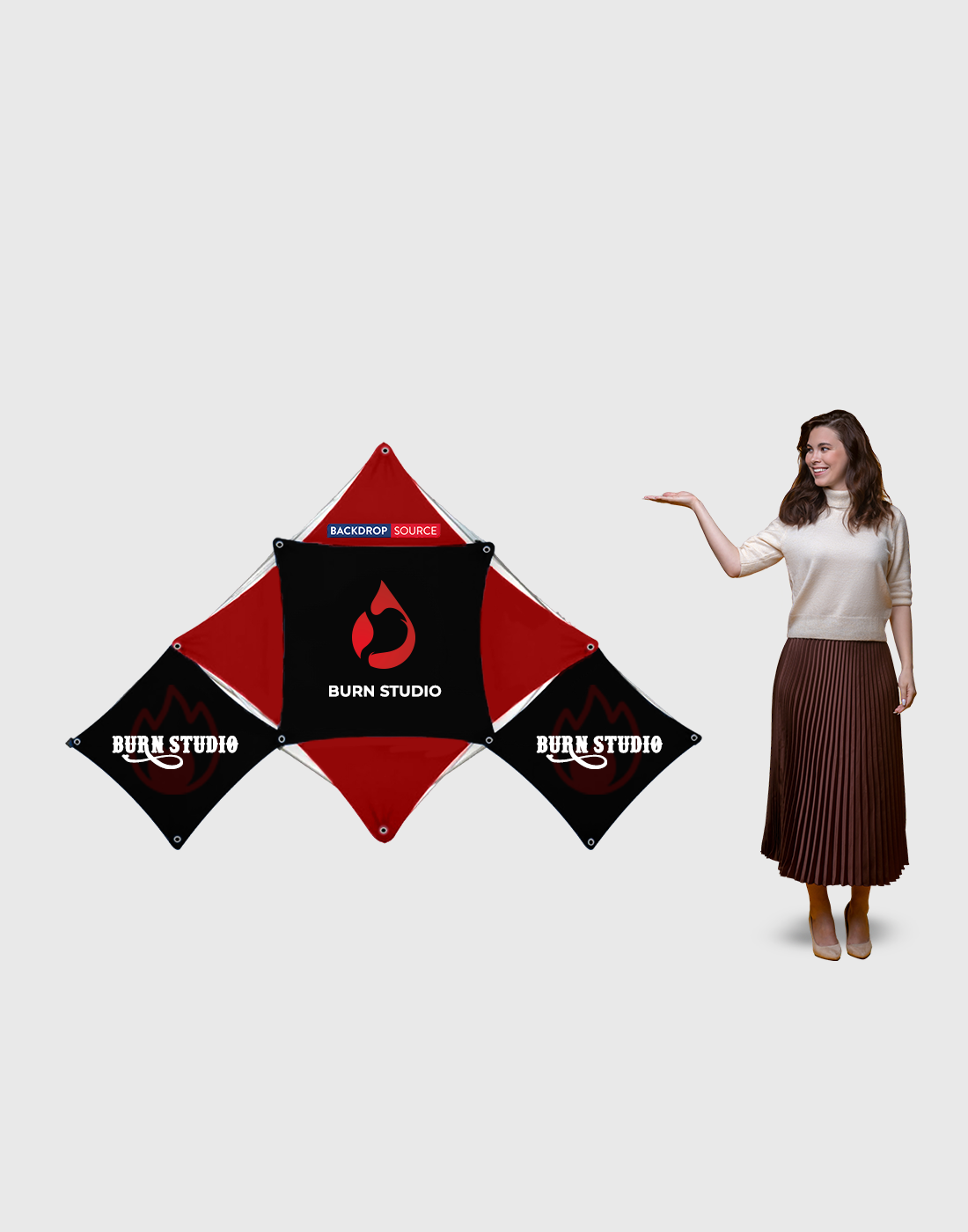 Rotographics Display Triangular Triangular Medium Pop-Up GeoMetrix Grid Display | Trade Show Stand ...