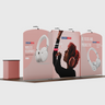 6x3m Booth Kit with Straight Centre Wall & Curved Side Walls