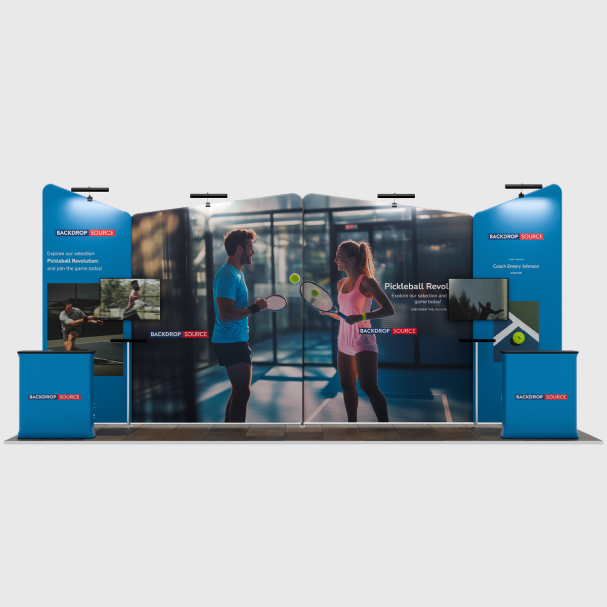 6x3m Booth Kit with Four Inclined Walls & 2 Counters